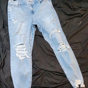 American Eagle Light Blue Distressed Women Jeans